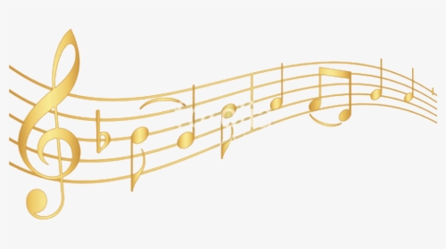 Music Staff - Gold Music Notes Transparent, HD Png Download - kindpng