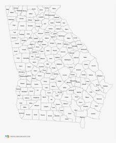 Georgia Counties Outline Map , Png Download - Georgia County Map, Transparent Png, Free Download