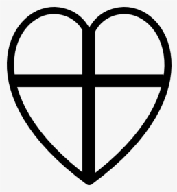 Heart Lake Logo Clip Art - Heart Cross Clipart Black And White, HD Png Download, Free Download