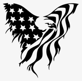 Transparent Eagle Clipart - Eagle With American Flag Clip Art, HD Png Download, Free Download