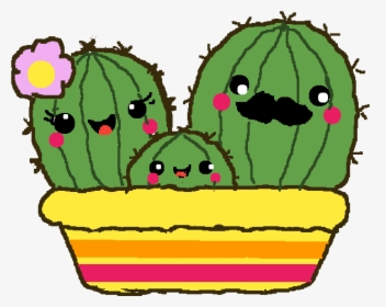 Slightly Derpy Cactus Family - Cute Cartoon Cactus Png, Transparent Png, Free Download