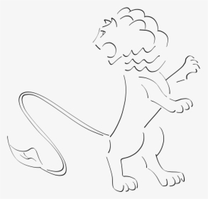 Transparent Lion Vector Png - Sketch Of Lion With Crown, Png Download, Free Download