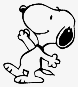 Happy Dog Drawing At Getdrawings - Snoopy Black And White, HD Png Download, Free Download