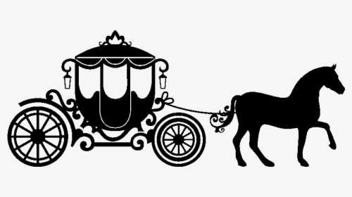 Horse Drawn Carriage Clipart Cinderella Carriage - Cinderella Carriage Silhouette, HD Png Download, Free Download