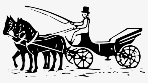 Transparent Horse Clipart Black And White - Clipart Of Horse And Carriage, HD Png Download, Free Download