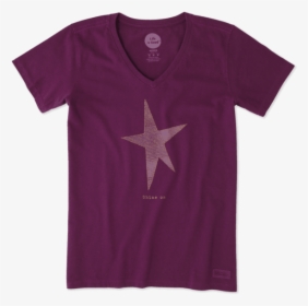 Women"s Shine On Star Crusher Vee - Active Shirt, HD Png Download, Free Download