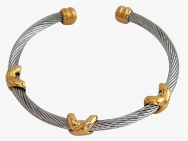 X Bracelet Stainless Steel Cable Gold Plated X"s, - Bracelet, HD Png Download, Free Download
