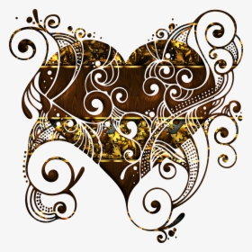 Flourish Heart, Gold Plated, Romantic, Couple Love, HD Png Download, Free Download