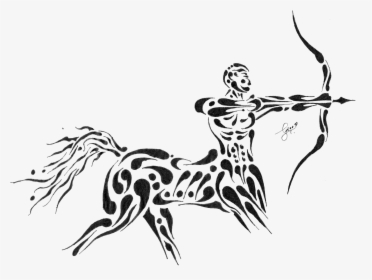 Sagittarius Png Transparent Images - Tribal Sagittarius Zodiac Sign, Png Download, Free Download