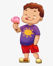 Transparent Ice Cream Clipart - Boy Eating Ice Cream Clipart, HD Png Download, Free Download
