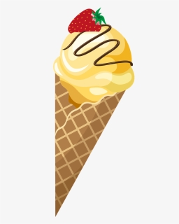 Ice Ice Cream Waffle - Yellow Ice Cream Clipart Transparent, HD Png Download, Free Download