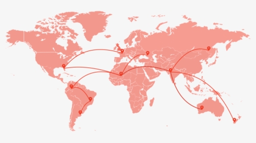 Image Of A Map With Pins And Routes Between Them - Jacques Cousteau Voyage Map, HD Png Download, Free Download