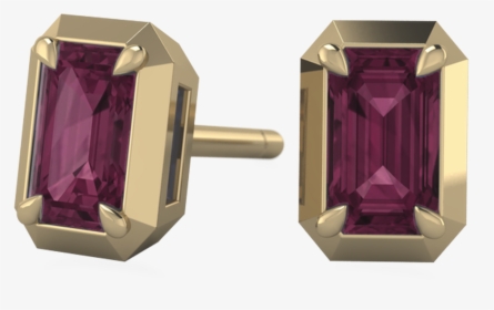 Ethical Rhodalite And Garnet Recycled Gold Post Earrings - Diamond, HD Png Download, Free Download