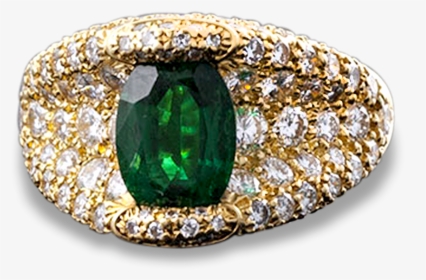 Tsavorite Garnet And Diamond Ring By Henry Dunay - Emerald, HD Png Download, Free Download