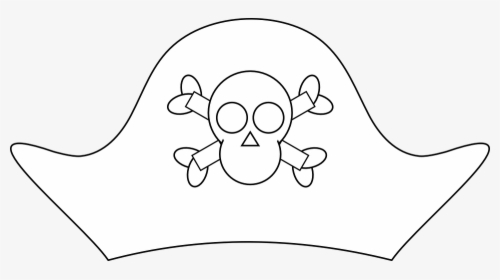Pirate Hat, Skull And Crossbones - Template For Pirate Hat, HD Png Download, Free Download