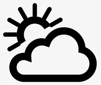 Transparent Cloudy Clipart - Weather Icon Black And White, HD Png Download, Free Download