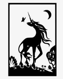 Unicorn Poster Black And White, HD Png Download, Free Download
