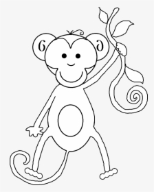 Transparent White Tiger Clipart - Cartoon Monkey Black Background, HD Png Download, Free Download