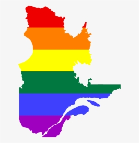 Lgbt Flag Map Of Quebec - Quebec Map Vector, HD Png Download, Free Download