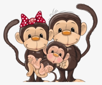 Cartoon Baby Monkey Pictures - Monkey Family Clipart, HD Png Download, Free Download
