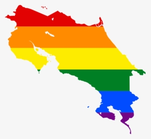 Lgbt Flag Map Of Costa Rica - Mountains In Costa Rica Map, HD Png Download, Free Download