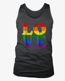 Vintage Love Rainbow Flag Lgbt Gay Pride T-shirt - T-shirt, HD Png Download, Free Download