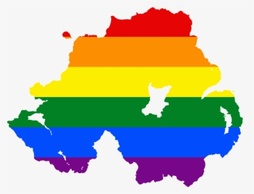 Lgbt Flag Map Of Northern Ireland - Northern Ireland Flag Map, HD Png Download, Free Download