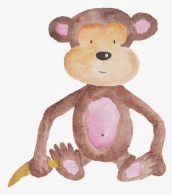 Brown Hand Painted Monkey Cute Animal Transparent - Baby Prints For Nursery, HD Png Download, Free Download