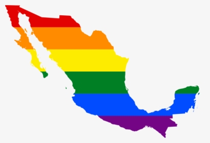Lgbt Flag Map Of Mexico - Map Of Mexico Clipart, HD Png Download, Free Download