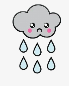 Thunderstorm Clipart Cloudy - Rain Clipart Kawaii, HD Png Download, Free Download