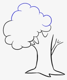 How To Draw Cartoon Tree - Cartoon Pencil Tree Drawing, HD Png Download, Free Download
