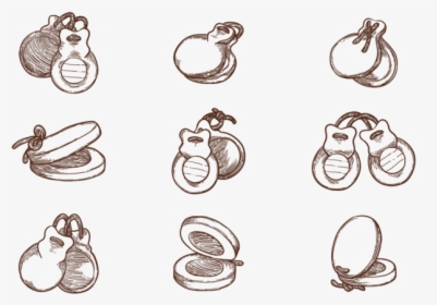 Hand Drawn Castanets - Sketch, HD Png Download, Free Download
