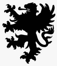 Lion, Winged, Heraldic Animal, Silhouette, Claws - Giessen Coat Of Arms, HD Png Download, Free Download