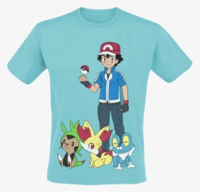 Pokemon - Ash Ketchum - T Shirt - Turquoise - Mens - Pokemon Ash Shirt, HD Png Download, Free Download
