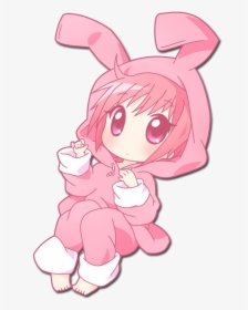Anime Smile Gif Photo - Baby Anime Bunny Girl, HD Png Download, Free Download