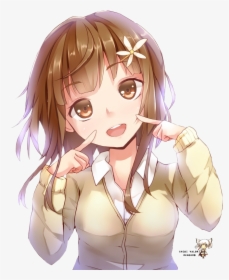Cute Anime Girl Smiling By Mayomie-d7h0ml6 - Anime Girl Smiling Png, Transparent Png, Free Download