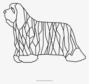 Sad Dog Coloring Page - Line Art, HD Png Download, Free Download