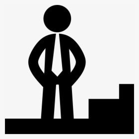 Businessman Standing On Steps - Illustration, HD Png Download, Free Download