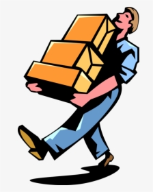 Delivers Mail Packages Vector - Man Carrying Boxes Clipart, HD Png Download, Free Download