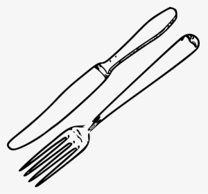 Picture Freeuse Download Drawn Fork Butter - Transparent Knife And Fork Drawing, HD Png Download, Free Download