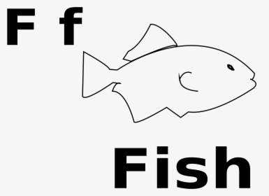 Tropical Fish Clipart Simple Fish - F Clipart Black And White, HD Png Download, Free Download