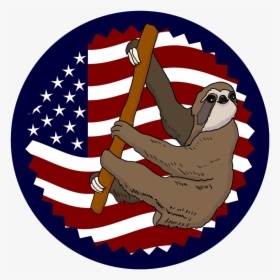 Usa Flag Climbing Sloth Shirt Small - Fourth Of July Sloth, HD Png Download, Free Download