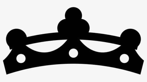 Royal Crown Of Thin Black Design With Very Little Gems - Silhouette, HD Png Download, Free Download