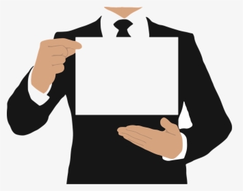 Man, Holding, Sign, Blank, Poster, Suit, Business - Attitude Versus Skills, HD Png Download, Free Download