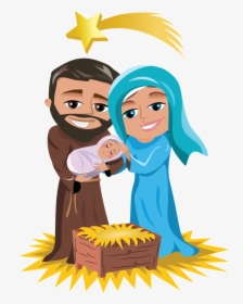 Mary And Joseph Cartoon, HD Png Download, Free Download