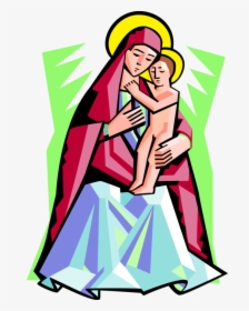Vector Illustration Of Virgin Mary Mother Of God With - Mary Mother Of Jesus Pik, HD Png Download, Free Download