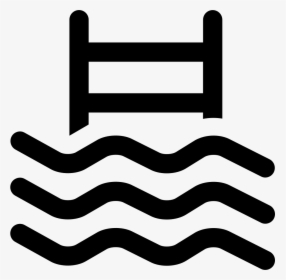 Swimming Pool Water Waves With Ladder - Pool Icon Png, Transparent Png, Free Download