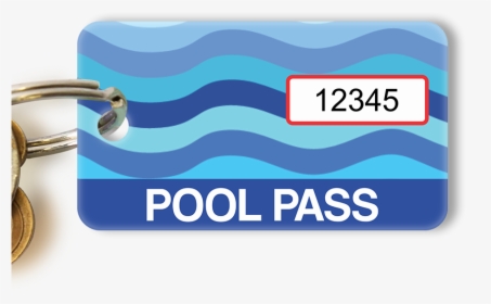Pool Pass Blue Water Waves Tag, Rectangular Shape - Pool Pass Clipart, HD Png Download, Free Download