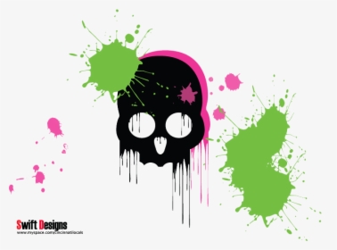 Paint Splatter Skull, HD Png Download, Free Download