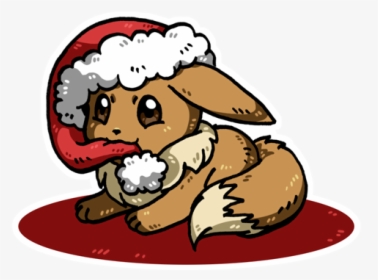 #pokemon #eevee #christmas #santa #hat #santahat #freetoedit - Eevee With Santa Hat, HD Png Download, Free Download